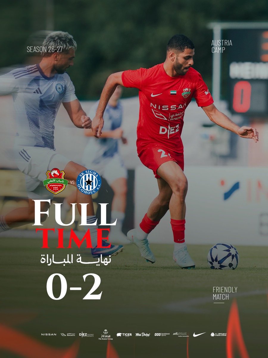 Shabab_AlAhliFC's tweet photo. شباب الأهلي يخسر بهدفين دون مقابل امام فريق اس كي سيجما التشيكي في التجربة الإعدادية الاولى بمعسكر النمسا 

#شباب_الأهلي
#معسكر_الفرسان https://t.co/inm8ONQsdz