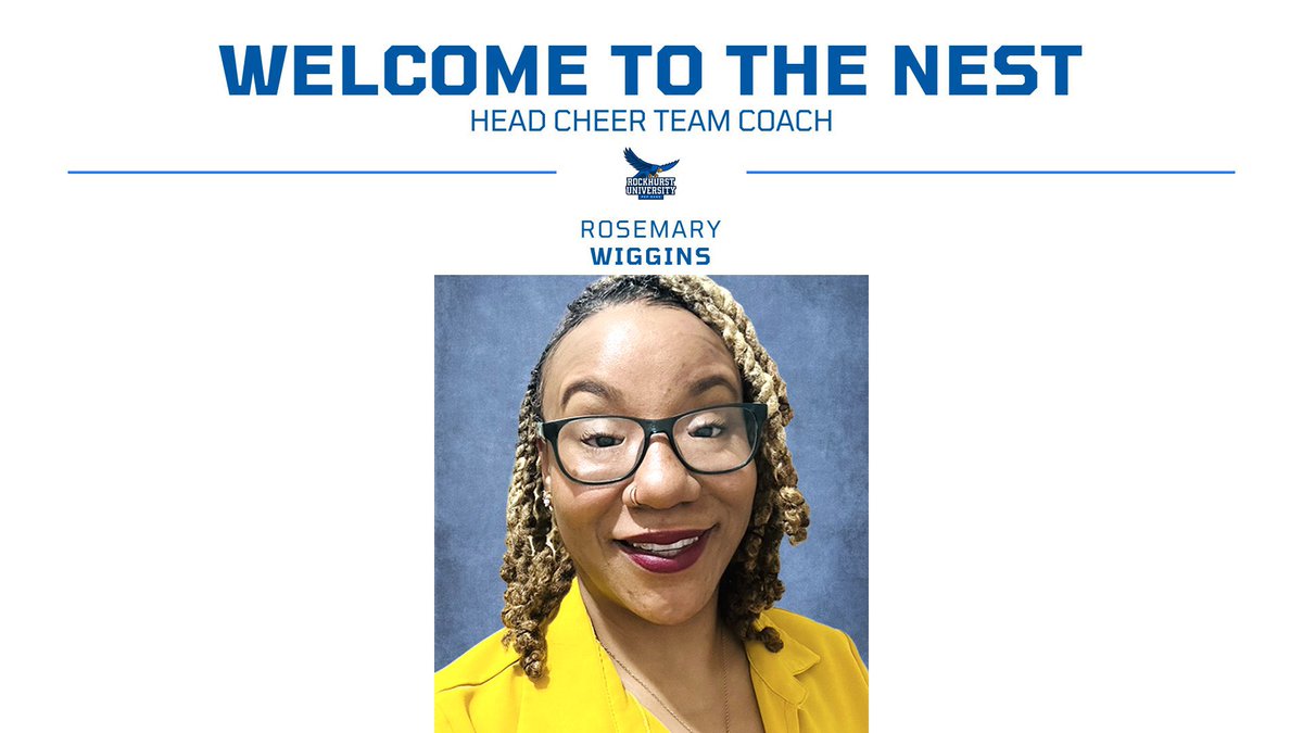 RUhawks's tweet photo. Please join us in welcoming Rosemary to Rockhurst Athletics as our new head cheer coach!💙With more than 20 years of coaching experience, we’re excited to have her leading the Hawks! https://t.co/NDS9w29OIG