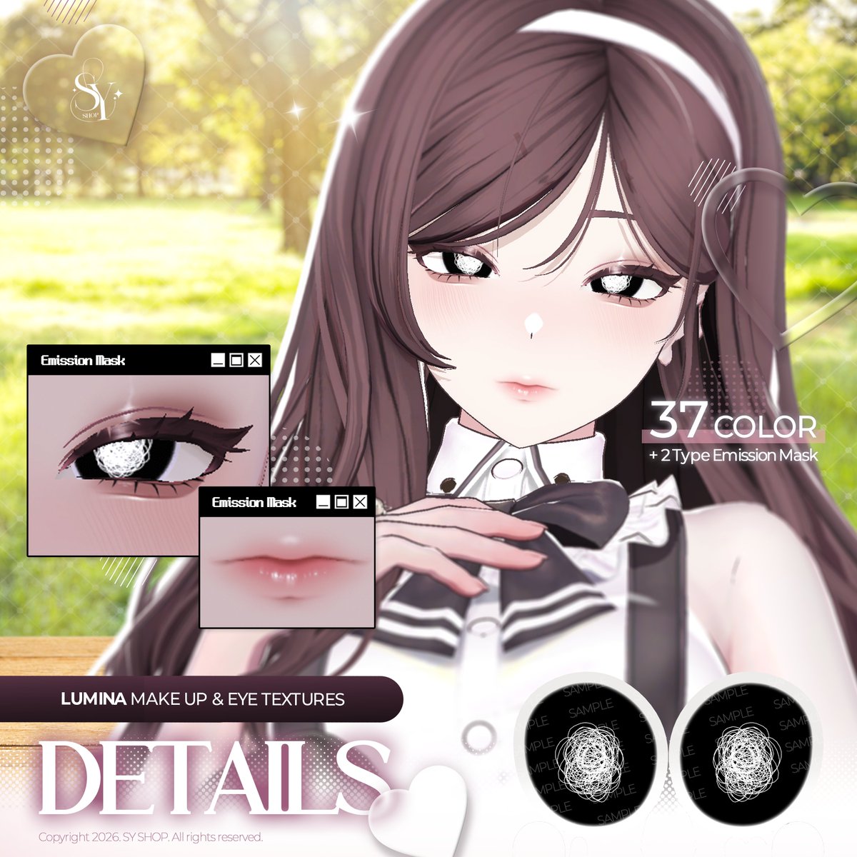 SY_SHOP_VRC's tweet photo. 『𝐒𝐇𝐈𝐍𝐄 𝐆𝐋𝐎𝐖』
: Lumina Eye &amp; Make Up Texture
🎁RT+Follow キャンペーン

📢応募方法
1️⃣Xをフォローする
2️⃣当該掲示物をRTする

期限は7月17日までです。
抽選で3名様に該当アイテムをプレゼントします。

🔽商品ページ リンク🔽
https://t.co/1VcxYKoOpa

#booth_pm #VRChat #SY_Shop https://t.co/toMHQKSVdX