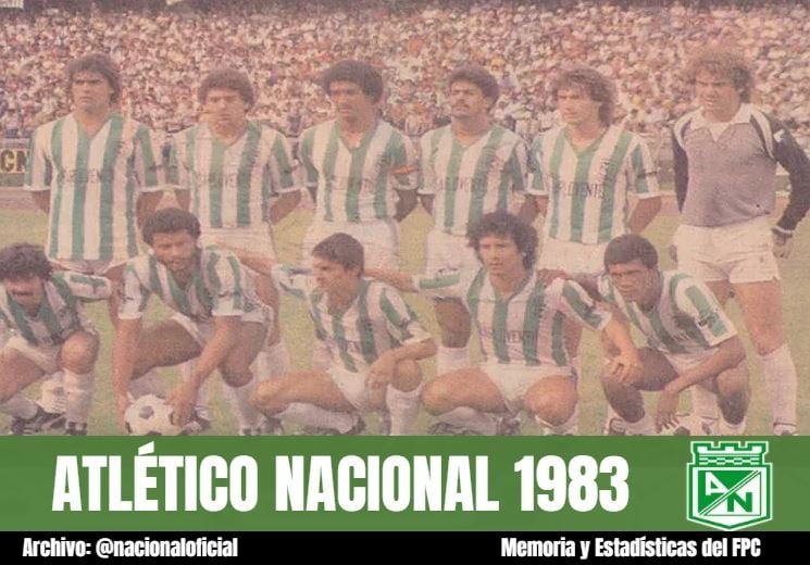 MemoriaFPC's tweet photo. ATLÉTICO NACIONAL 1983
Arriba de izquierda a derecha: José Luis Brown, Luis Fernando Suarez, Víctor Luna, Gabriel Castañeda, Sergio Santín, Lorenzo Carrabs.
Abajo en el mismo orden: Carlos Maya, Sapuca, Carlos Ricaurte, Cesar Cueto, Manuel Acisclo Córdoba. https://t.co/NVF8CC9S1b