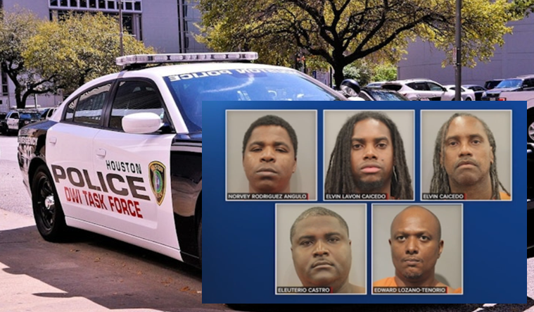 SaltyGoat17's tweet photo. Houston Police Department (HPD) arrested 5 ILLEGAL ALIENS in connection with an armed home invasion

They stormed a family’s home and tied them up, then pointed a gun at a child's head

These are the people Democrats brought into our country and who they're trying to protect!! https://t.co/aIWtG6k4HL