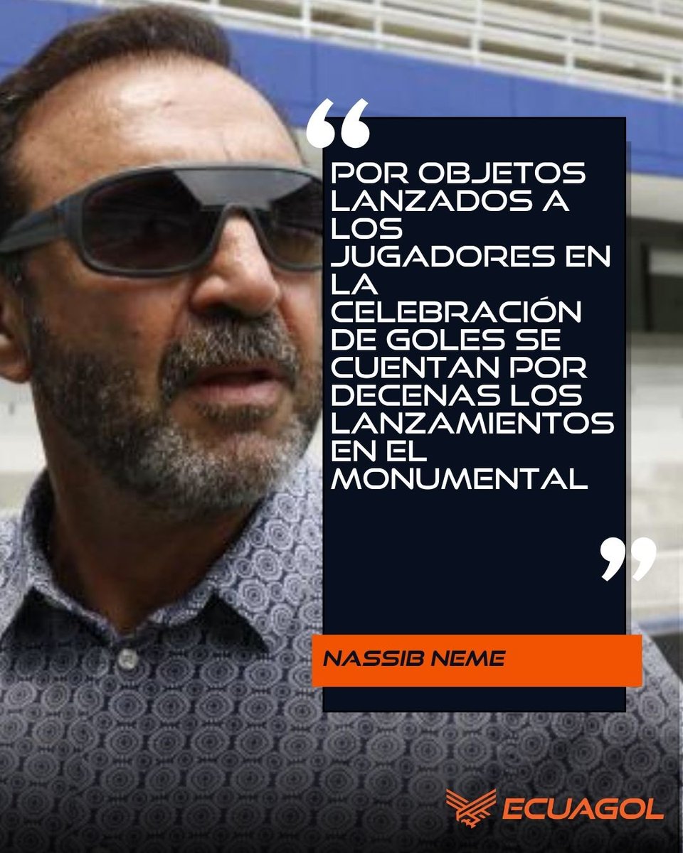 ECUAGOL's tweet photo. 🚨 NO SE GUARDÓ NADA 🔥

Nassib Neme, expresidente de Emelec 🔵⚡️, se pronunció con respecto a los hechos ocurridos previo al Clásico del Astillero y fue contundente al criticar la actitud de Barcelona SC 😱 https://t.co/gIQEnlTYT7
