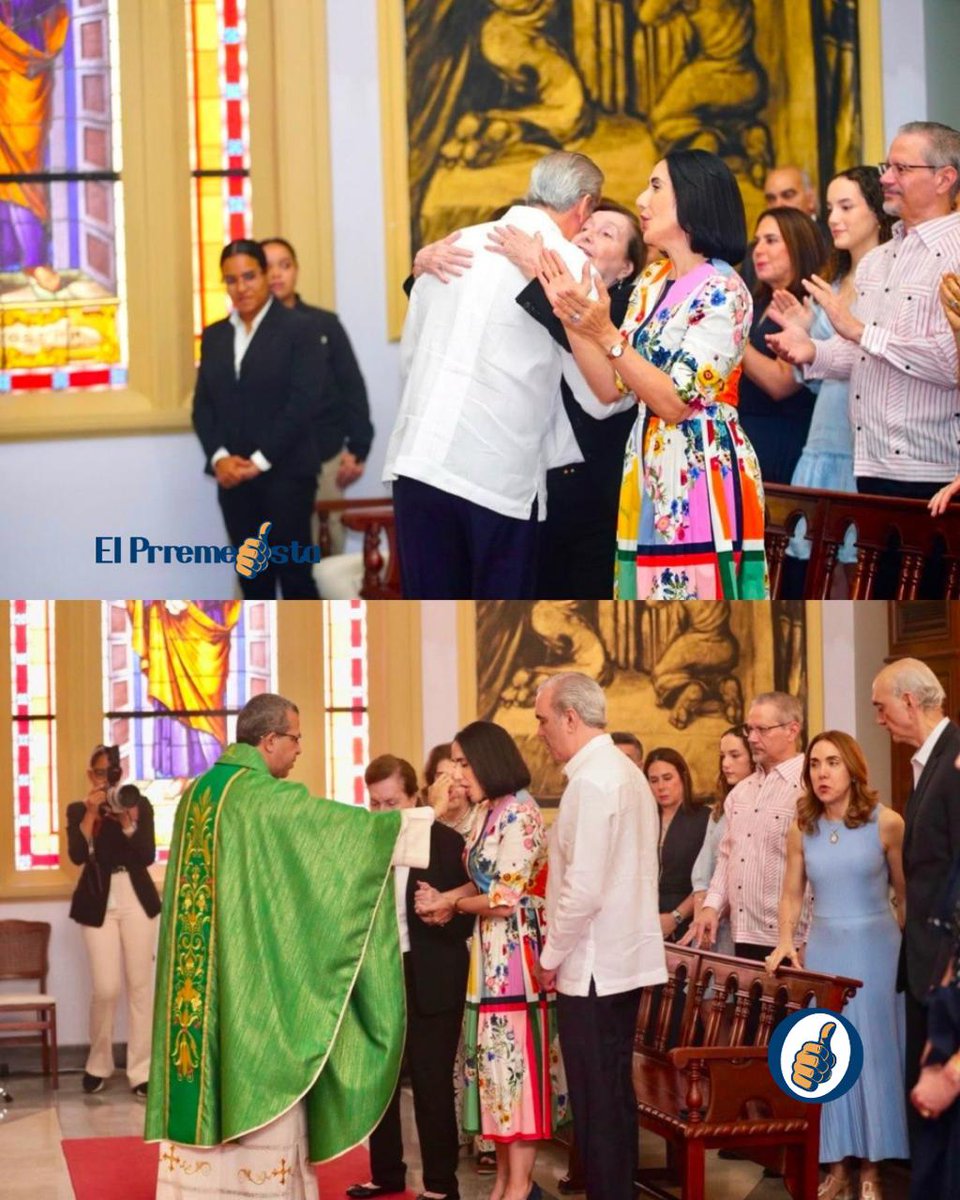 ElPrremeistaRD's tweet photo. El presidente Luis Abinader celebró su cumpleaños número 59 con una misa de acción de gracias en la capilla San Rafael del Palacio Nacional, en un acto marcado por la presencia de familiares, amigos y altos funcionarios del Gobierno.

A la ceremonia también asistieron varios dirigentes del Partido Revolucionario Moderno (PRM), quienes acompañaron al mandatario en esta fecha especial, junto a miembros de su equipo de trabajo y otras personalidades.

La eucaristía se desarrolló en un ambiente de recogimiento y gratitud, con la participación de representantes de distintos sectores que se unieron para compartir este momento con el presidente.