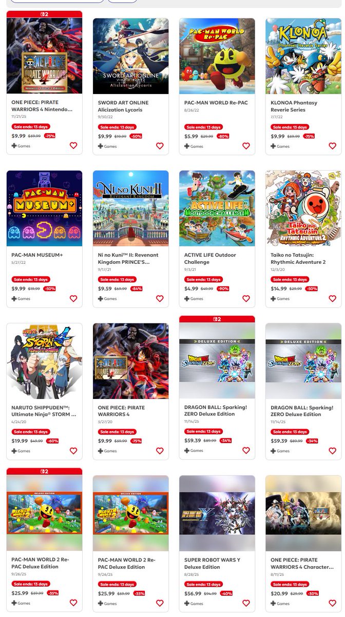 videogamedeals's tweet photo. Bandai Namco Publisher Sale via eShop.  https://t.co/2dmZ2ZWcds https://t.co/OT74BtY8EB