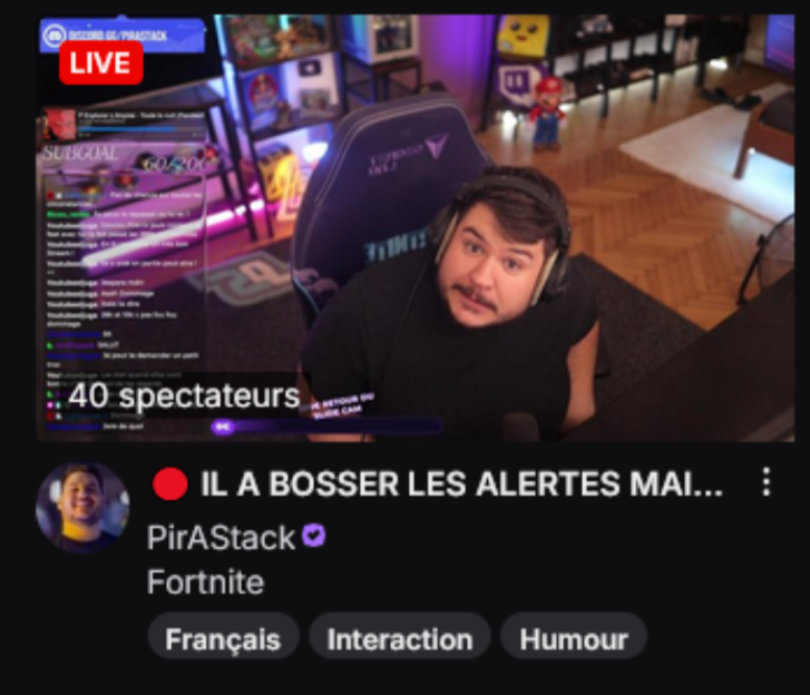 PirAStackTV's tweet photo. J'ai ouvert Twitch et j'ai vu ça... https://t.co/aKoEaj0JJq