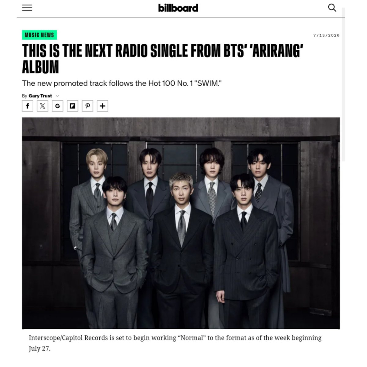 jmtokyos's tweet photo. 📢 A Billboard informou que o single ‘NORMAL’ será promovido nas rádios dos EUA a partir do dia 27 de julho! 🗣️

GNIMOC SI VM LAMRON
NORMAL MV IS COMING
NORMAL IS COMING 
BTS IS COMING 
#BTS_NORMAL #BTS_ARIRANG https://t.co/e3fYt9CFvI