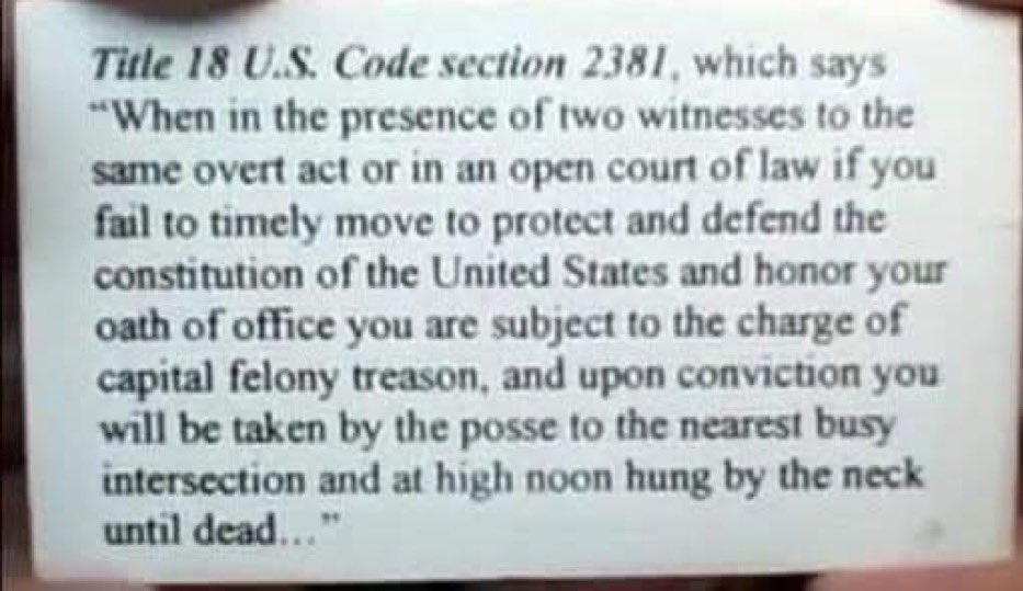 Popsmoke7007's tweet photo. @GeneralMCNews If they do it… they will all hang for treason https://t.co/auTUpCd1aq