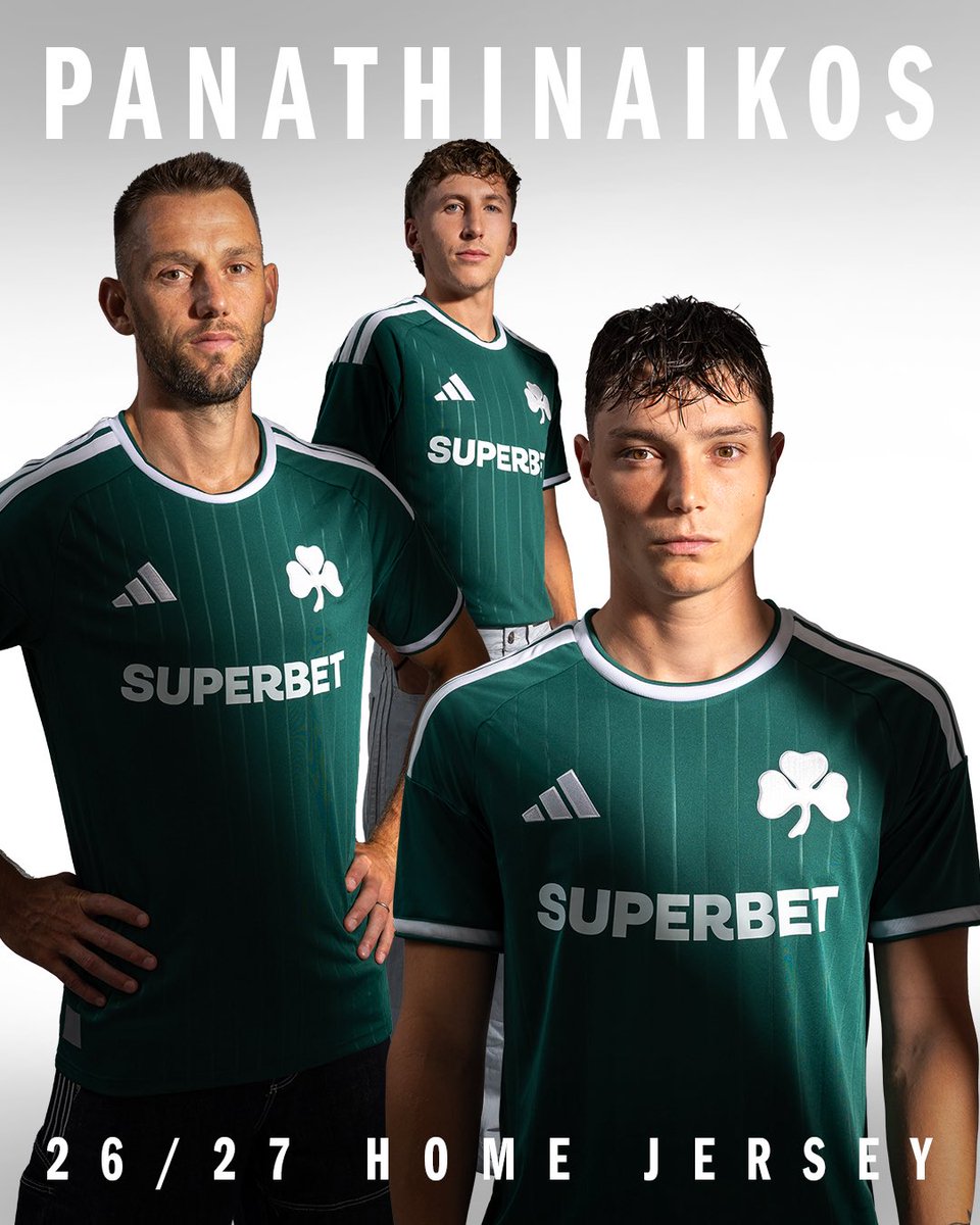 paofc_'s tweet photo. New season. Timeless identity. ☘️
Presenting the Panathinaikos FC 26/27 Home Jersey.
#Panathinaikos #PAOFC #adidasgr #adidasfootball @adidasfootball https://t.co/kdnyCixwK5