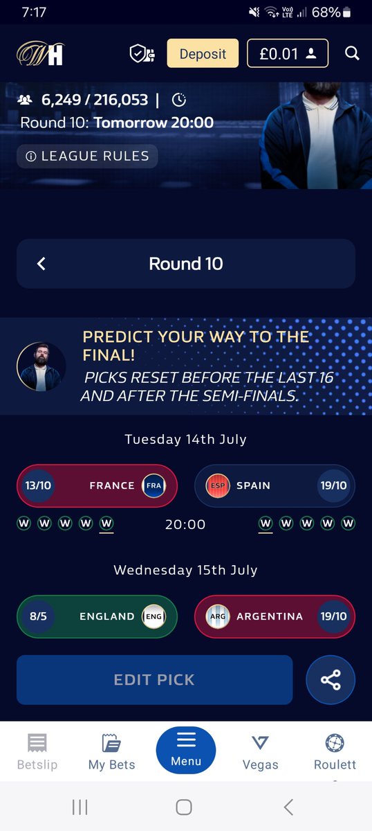 RyanBrady3's tweet photo. Anyone else doing the @WilliamHill last one standing amd stuck with these? #LastOneStanding #FinalOneStanding #WorldCup https://t.co/65OBoqb5pM