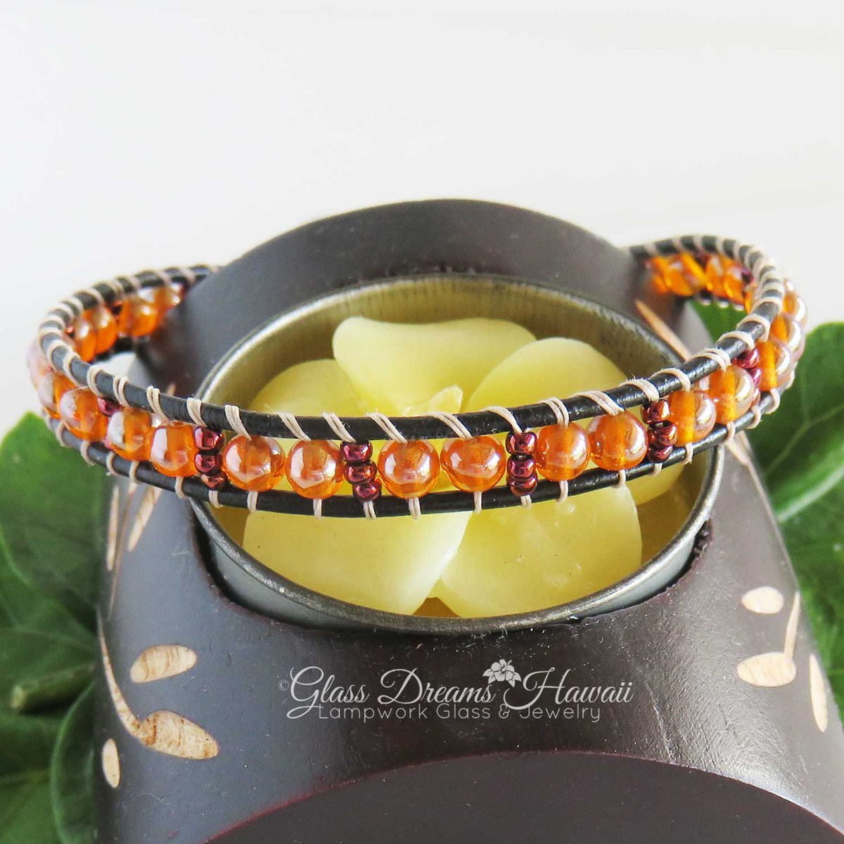 GlassHawaii's tweet photo. https://t.co/dXAqTStmcb Beaded Leather Wrap Bracelet #handmade #singlewrap #giftideas https://t.co/BeF9JtOtX4