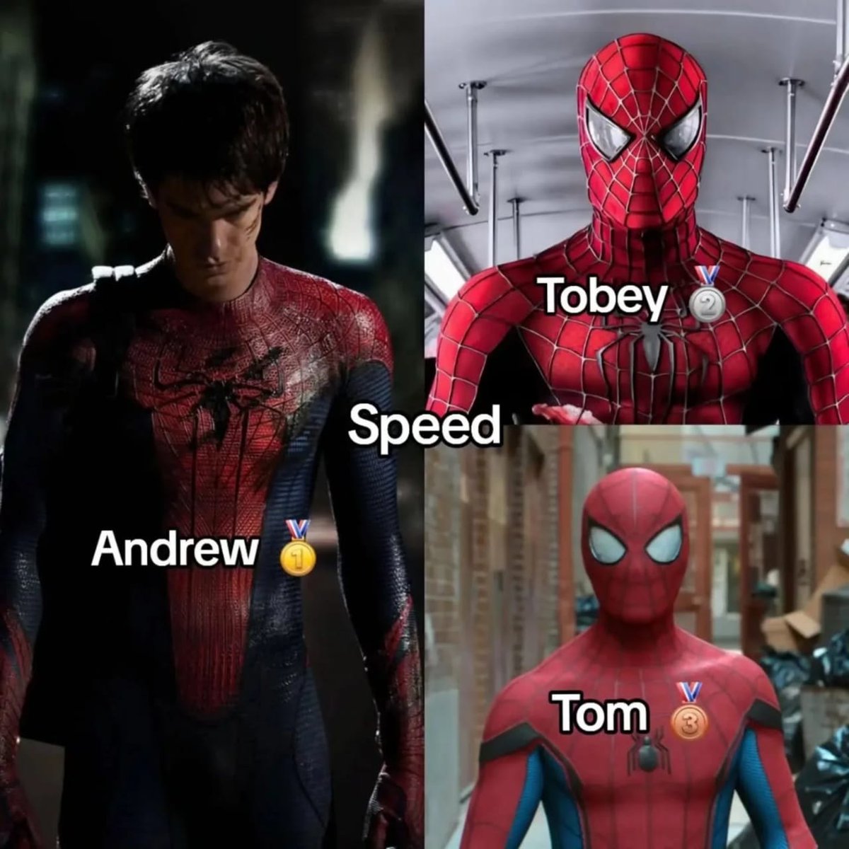 everymovieandtv's tweet photo. In terms of speed and acrobatics which spiderman is the best? https://t.co/jZ1QFEu062