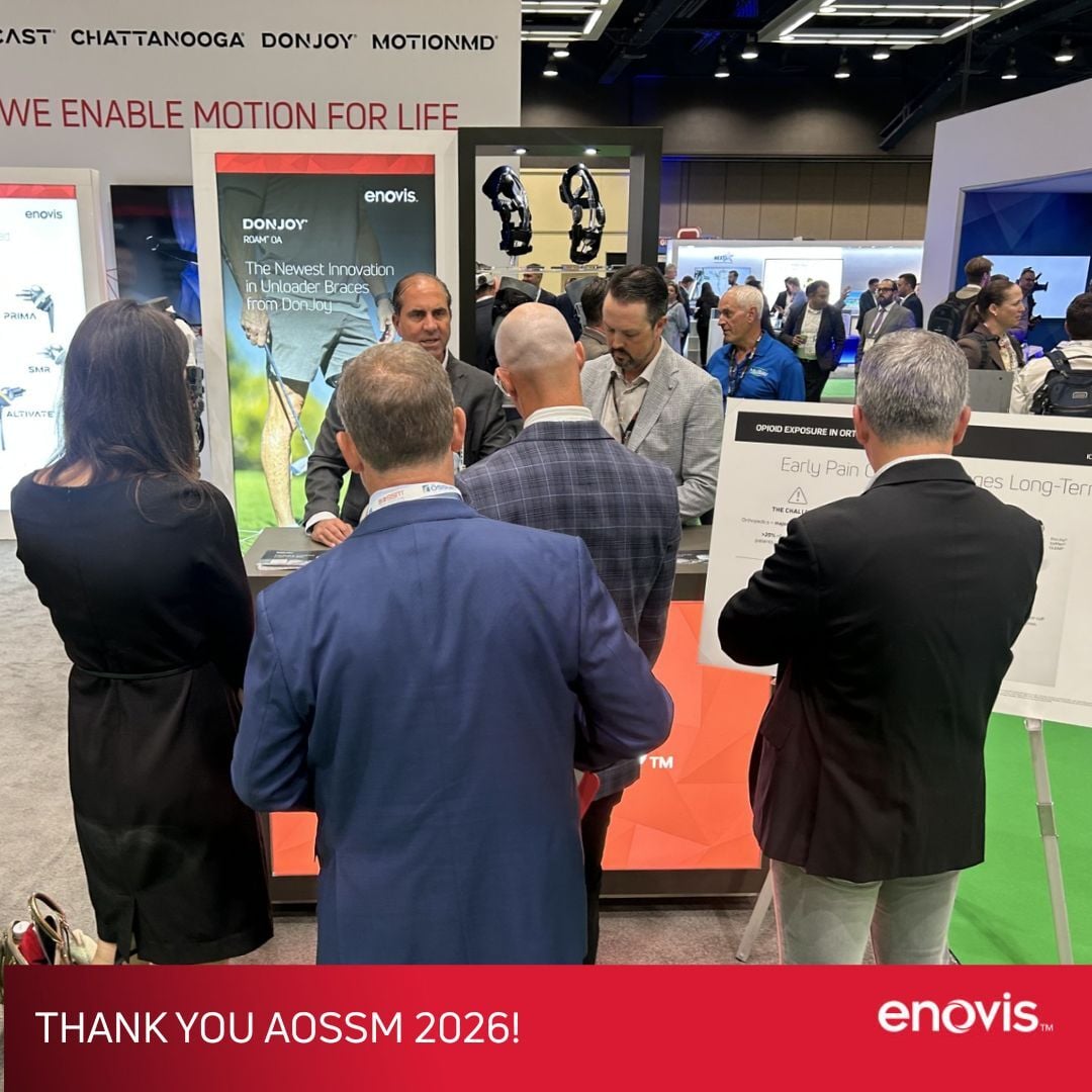 enovismedtech's tweet photo. Thank you to everyone who stopped by our booth at #AOSSM!

From connecting with #SportsMed professionals to showcasing our latest braces, devices, and therapies, it was a great week in Seattle. We're also grateful to have had IceMan® No Pain recognized as a finalist for the 2026 AOSSM ACE Award.

See you next year! 👋

#Enovis #CreatingBetterTogether #MedTech #AOSSM2026