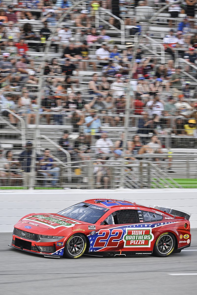hbpizza's tweet photo. A Top 10 finish for @joeylogano under the @EchoParkSpdwy lights!

The No. 22 Team brought the heat all weekend long. 🔥🍕

We’re proud to ride along every lap. https://t.co/om8rWB9Sbu