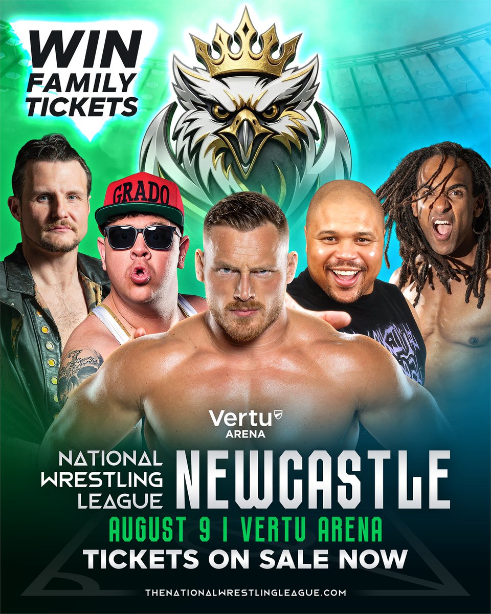 NationalWresLg's tweet photo. 🚨 WIN FREE TICKETS 🚨

Want to win a set of family tickets to the first show of the National Wrestling League season in Newcastle?

Head over to our Facebook or Instagram page to get all the details and ENTER NOW!

🏆 Winners will be announced on Monday, July 20th! https://t.co/DOiSBo2FXc