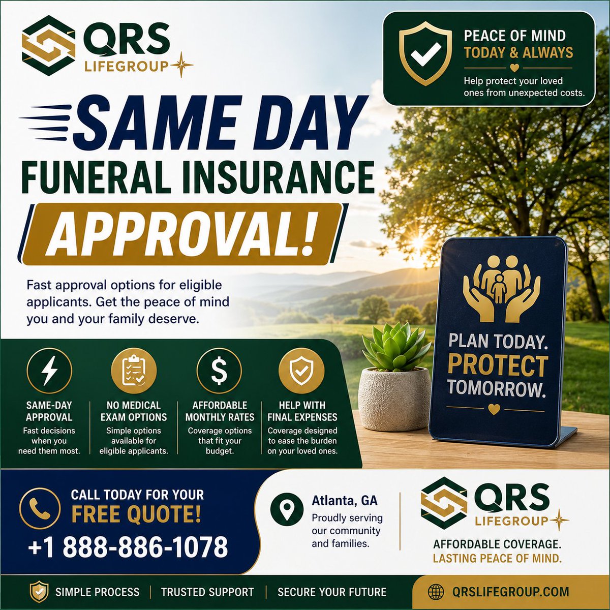 Qrslifegroup's tweet photo. ⚡ Same Day Funeral Insurance Approval | QRS LifeGroup

Contact Us: 👇👇👇

📞 +1 888-886-1078

📧 Info@qrslifegroup.com
🌐 https://t.co/wXVj7dyhlc
Request Your FREE Consultation Today!

#SameDayFuneralInsurance #FinalExpenseInsurance #BurialInsurance #atlanta #geogria #USA https://t.co/ffNNXQTiHD