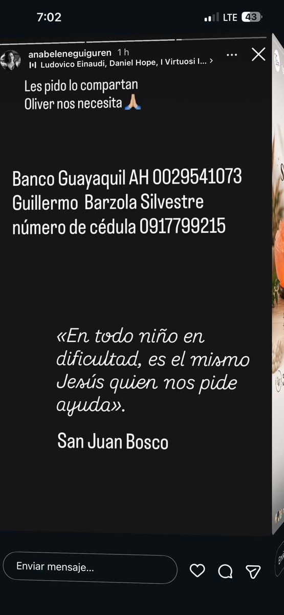 MaGabrielaCamp's tweet photo. Hola amigos tuiteros! Este es un caso real, Oliver fue atropellado por Libertador Bolívar y está luchando por su vida en el Ycaza Bustamante. Si alguien quiere sumarse a la ayuda, los datos de su papá están en la imagen, les paso la información o si pueden difundir 🙏 https://t.co/zyyXgbqZTh