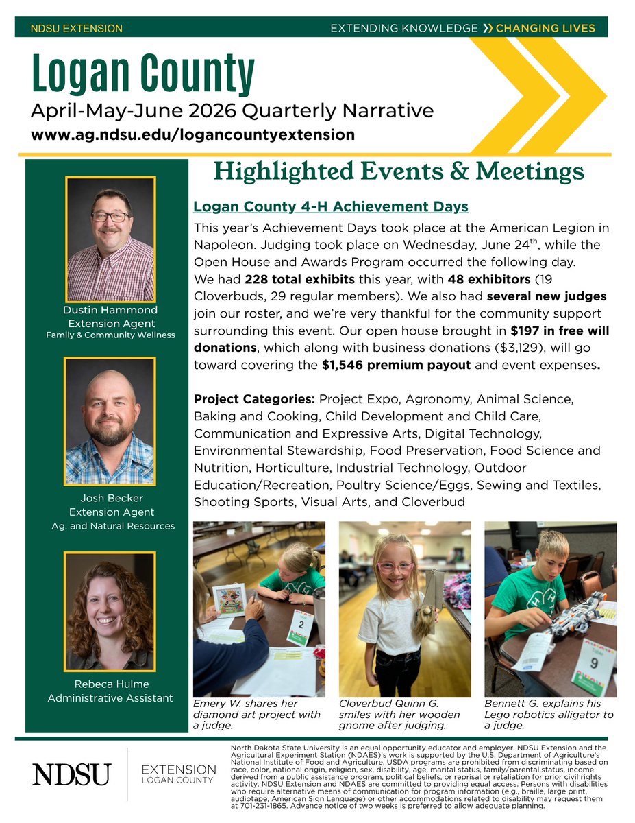LoganCountyExt's tweet photo. Look at who made it into our second quarter narrative!

If you want to read more about what has been happening in our office this past quarter, visit: https://t.co/7SjQRhtBYJ

#logancountynd #quarterlynarrative #northdakota4h https://t.co/YVd47orO45