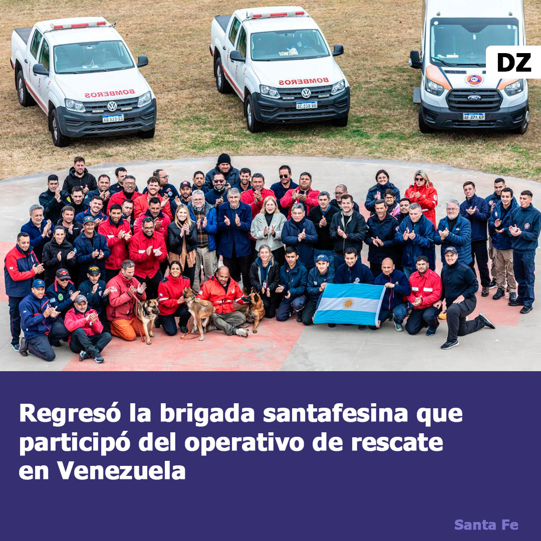 DesarrolloZonal's tweet photo. 🚒🧑🚒 #SantaFe | La brigada USAR de #BomberosVoluntarios regresó de #Venezuela tras una misión humanitaria
👉🏼 40 rescatistas y sus perros trabajaron en La Guaira junto a equipos internacionales
📲 Mas Info 👉 https://t.co/NFGWVRQSWP
#DZ #USAR #MisiónHumanitaria #OrgulloArgentino https://t.co/LliWXgKhMj