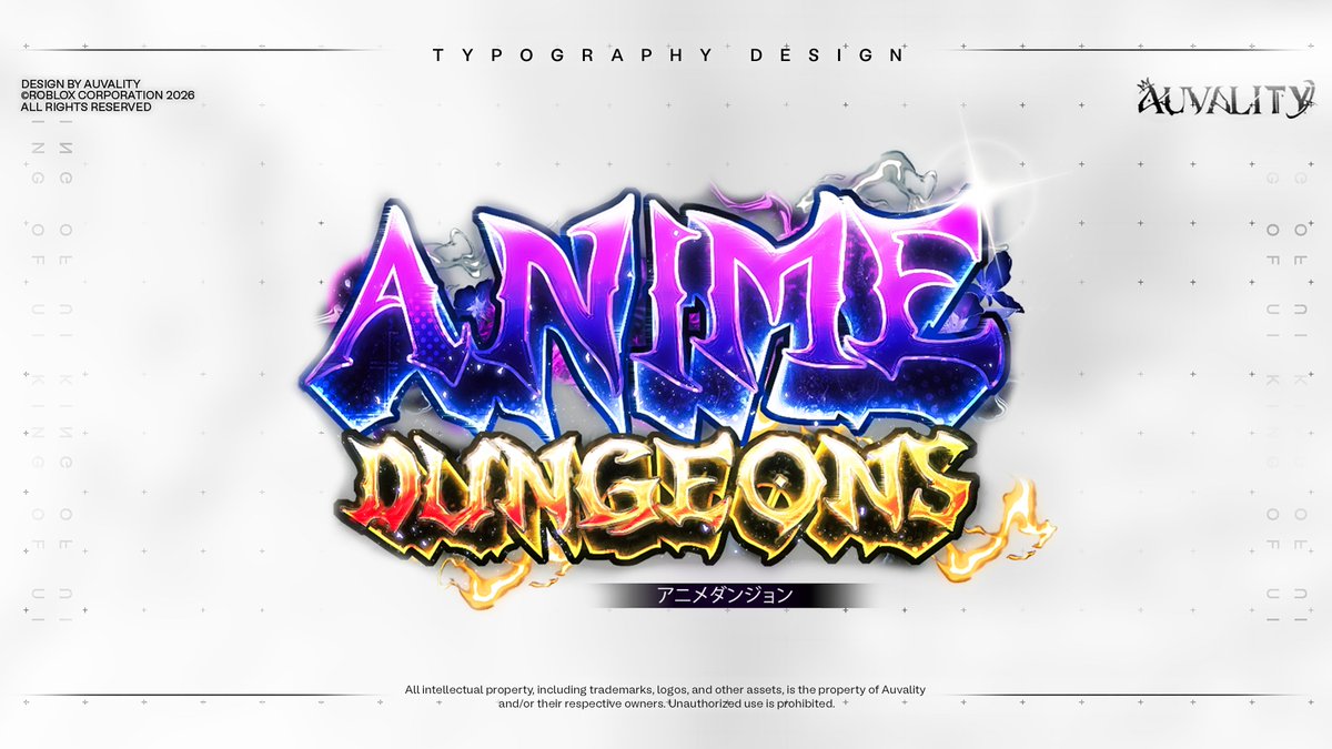 auvality's tweet photo. ✮ Anime Dungeons  
-> 👋 Logo for a game @viralkurt is working on! Huge Thanks to him for giving me this opportunity to work with him.
-> https://t.co/2CCvfmVA05 to order!  

[#RobloxDev #RobloxUI #gfxdesigner #ROBLOX #Robloxlogo #Robloxgfx #designs #gfx] https://t.co/nH3MWfoQSA