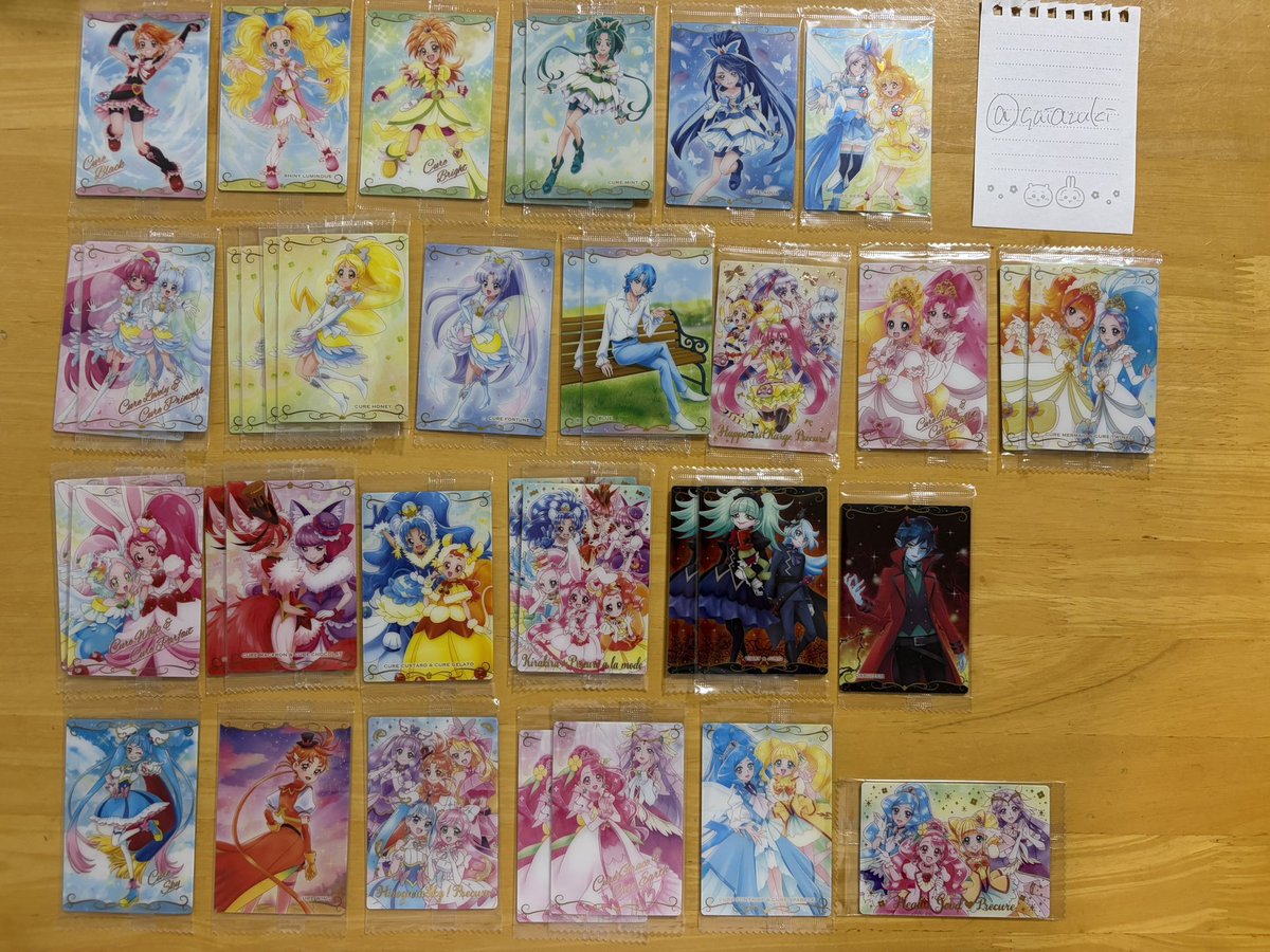 saiazuki's tweet photo. プリキュア ウエハース 13 交換 譲渡

【求】1枚目
キッス、ムーンライトのHR etc(各1)
定価➕送料

【譲】2~4枚目

複数お出しする事も可能です🙆‍♀️
HR SSR アルカナ等は交換優先です。

HR以外は抱き合わせでホワイト ドリーム バタフライ ウインクも検討できます

纏めての方優先、郵送交換希望 https://t.co/TP598j5z25