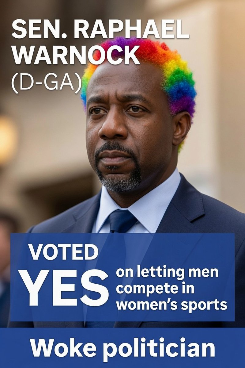 SchmittyCoco's tweet photo. @ReverendWarnock Women's sports are for women! Not everyone! We will vote you out you woke fool! https://t.co/DzqKWPMLPd