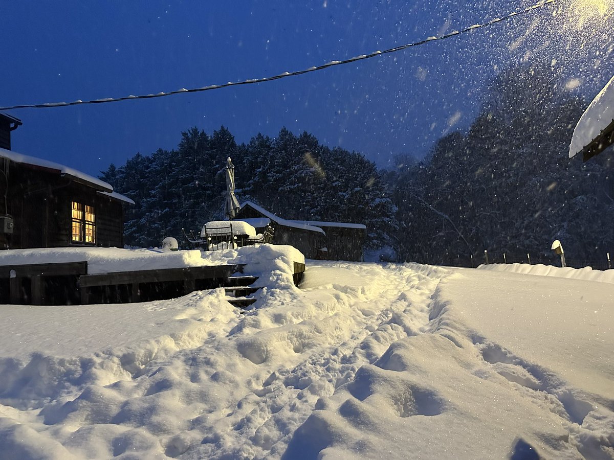 bowtek1's tweet photo. This is the most moisture we’ve had since the January 31st Snow. Still coming down. https://t.co/Me7KbJJ6Fx