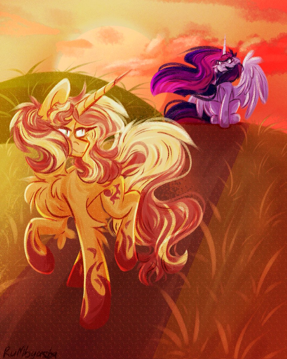 Ru_M_byasha's tweet photo. (Old) Sunset and Twi #mlp #mlpart #mypastisnottoday #mypastisnottoday2025 #sunsetshimmer #twilightsparkle #sunset #twilight https://t.co/0qnFWsDwkK