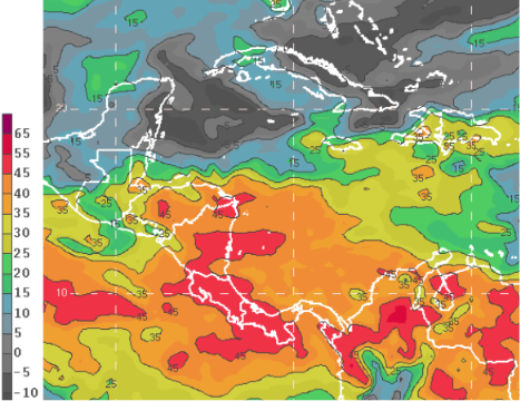 hidromet's tweet photo. Índice de convección hoy lunes, débil a moderada. A partir del martes de moderada a fuerte, tormentas intensas aisladas con rápida traslación. !!! https://t.co/QGG4YKhvwG
