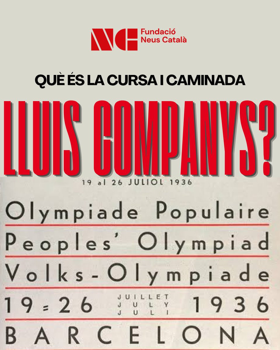 NeusCatala_fun's tweet photo. Saps què és la @cursacompanys?

Guarda't la data: el 24 d'octubre ens veiem a l'Estadi Olímpic! I estigues atent a les activitats que @olimpiadapopular organitza durant aquest mes de juliol. https://t.co/bfGcsJdU0z