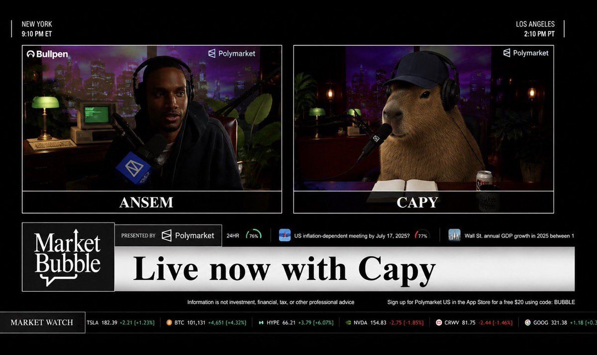 CapyCapybaraSol's tweet photo. Don’t miss the next live with Capy and @blknoiz06 https://t.co/MzpAQv1dMK