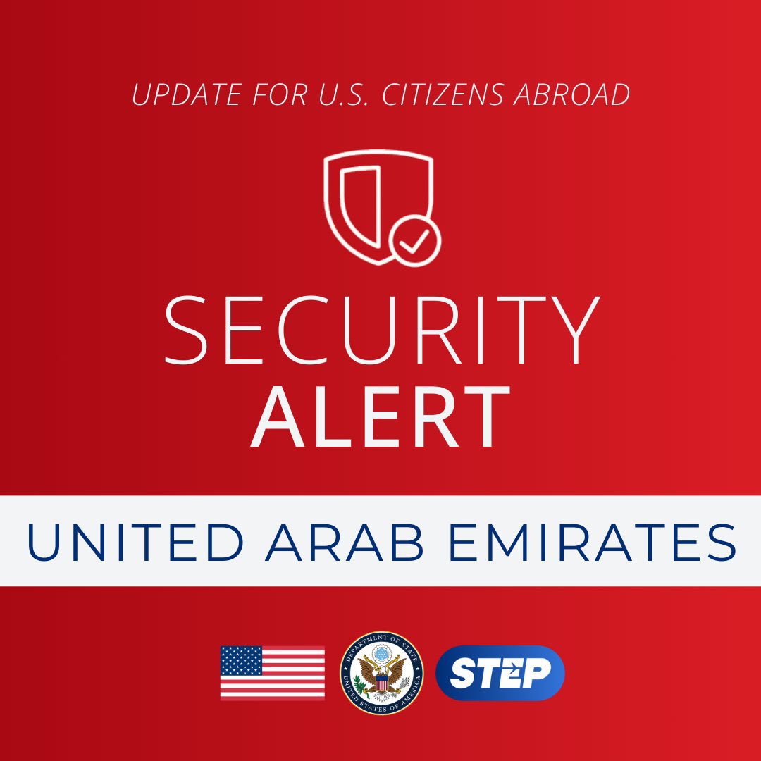 USAinUAE's tweet photo. Security Alert: U.S. Embassy Abu Dhabi, United Arab Emirates (July 13, 2026)     Location: United Arab Emirates   Event: Cancellation of Consular Appointments   The U.S. Embassy in Abu Dhabi and U.S. Consulate General in Dubai have canceled consular appointments from July 13 – 15 due to the regional security situation.  If you have an appointment on those dates, Americans should not come to the embassy or consulate, we will contact you to reschedule.    The U.S. Embassy and U.S. Consulate General remain on ordered-departure status, meaning that non-emergency U.S. government personnel have been relocated outside the UAE. As a result, only limited consular assistance to Americans is available. For Americans who require passport or other consular services, contact us through our U.S. Citizen Services Navigator at https://t.co/aE10hVVD0P, selecting your preferred location, and our consular team will respond by email with instructions. All routine U.S. visa services in the UAE remain suspended.