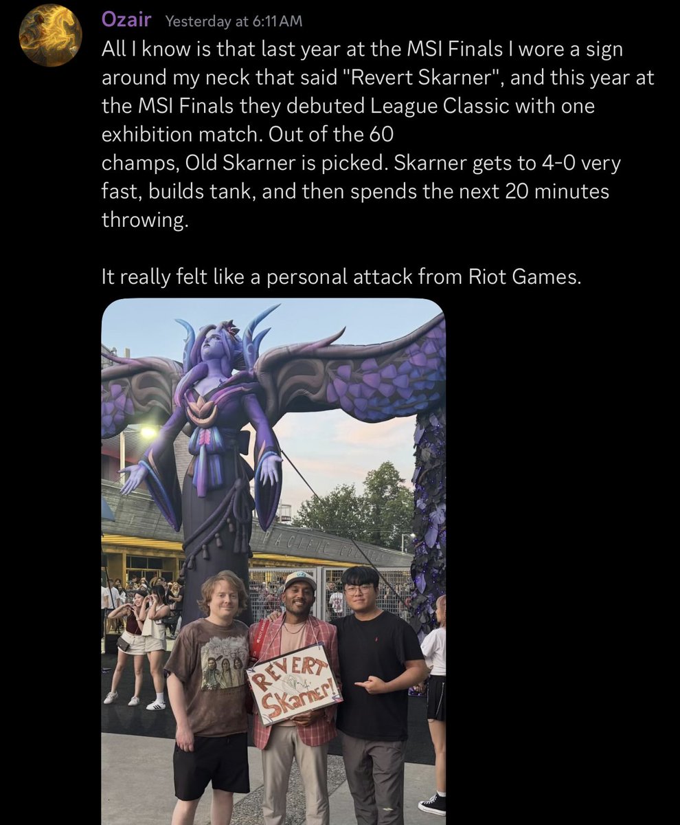 OzairOnceSaid's tweet photo. @CaptainFlowers @esportsjatt @esports_kobe @sjokz @Caedrel 😂😂😂 Yo is Riot tryna send me a message? It's like they analyzed my thousands of old Skarner games and said let's show him how he failed. https://t.co/yxc1CeSqoI