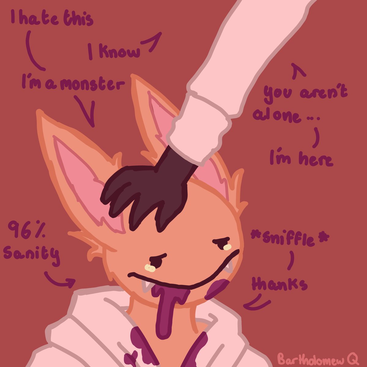 Madame_Barth_Q's tweet photo. CAUTION: c4nn1bal1sm &amp; angst 

My first comic: monster eating monster #animalhospital #secretintern 

(Agent kills anomalies to help intern with his anomaly symptoms and sanity loosing hunger)  I hope this is decent enough to understand… https://t.co/YIREYghwPE