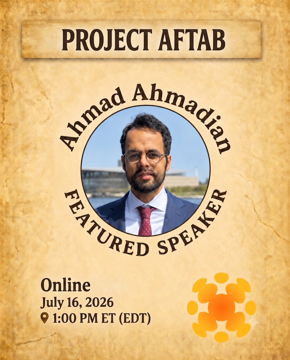 1AftabOfficial's tweet photo. From solitary confinement in Iran to pioneering global internet freedom—meet Ahmad Ahmadian, a driving force behind Project Aftab’s mission. 🕊️💻

Imprisoned as a student activist inside Iran and exiled after the 2009 Green Movement, Ahmad turned his struggle into action. After earning his graduate degree from UC Berkeley, he dedicated his life to digital resilience. 🎓🛡️

As Founder of Holistic Resilience, Ahmad became a global leader in internet freedom. During severe government blackouts in Iran, his organization has been a literal lifeline—safely deploying hundreds of Starlink terminals and pioneering tech solutions to let up to 50 people securely share a single node. 📡✨

Now, Ahmad brings his lived experience and technical expertise to Project Aftab.

Join Ahmad and our panel of experts on July 16 to learn how we are bypassing censorship to deliver secure, transparent support directly to families in Iran.

🗓️ Date: July 16, 2026
🕐 Time: 1:00 PM ET (New York) / 10:00 AM PT
🌐 Platform: Online (English)

👉 Register now. The link to join is in the first comment below. Share this post and help us build a safe bridge of solidarity!

#ProjectAftab #InternetFreedom #CivicTech #HolisticResilience #AhmadAhmadian #DigitalRights #Iran #HumanitarianInnovation #Solidarity
