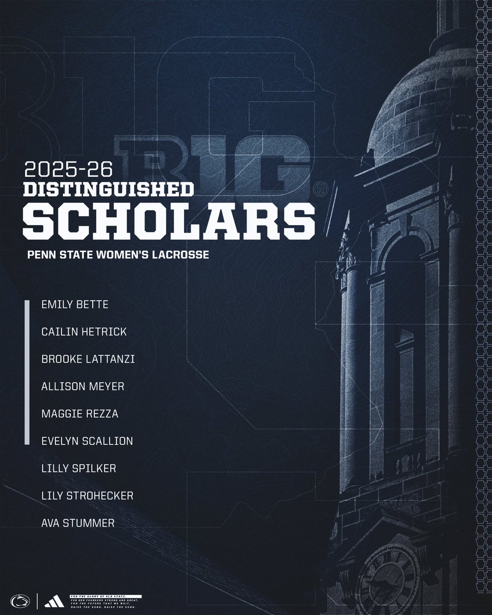 PennStateWLAX's tweet photo. 📚 𝑫𝒊𝒔𝒕𝒊𝒏𝒈𝒖𝒊𝒔𝒉𝒆𝒅 𝑺𝒄𝒉𝒐𝒍𝒂𝒓𝒔 📚 https://t.co/TFkf9KGSGD