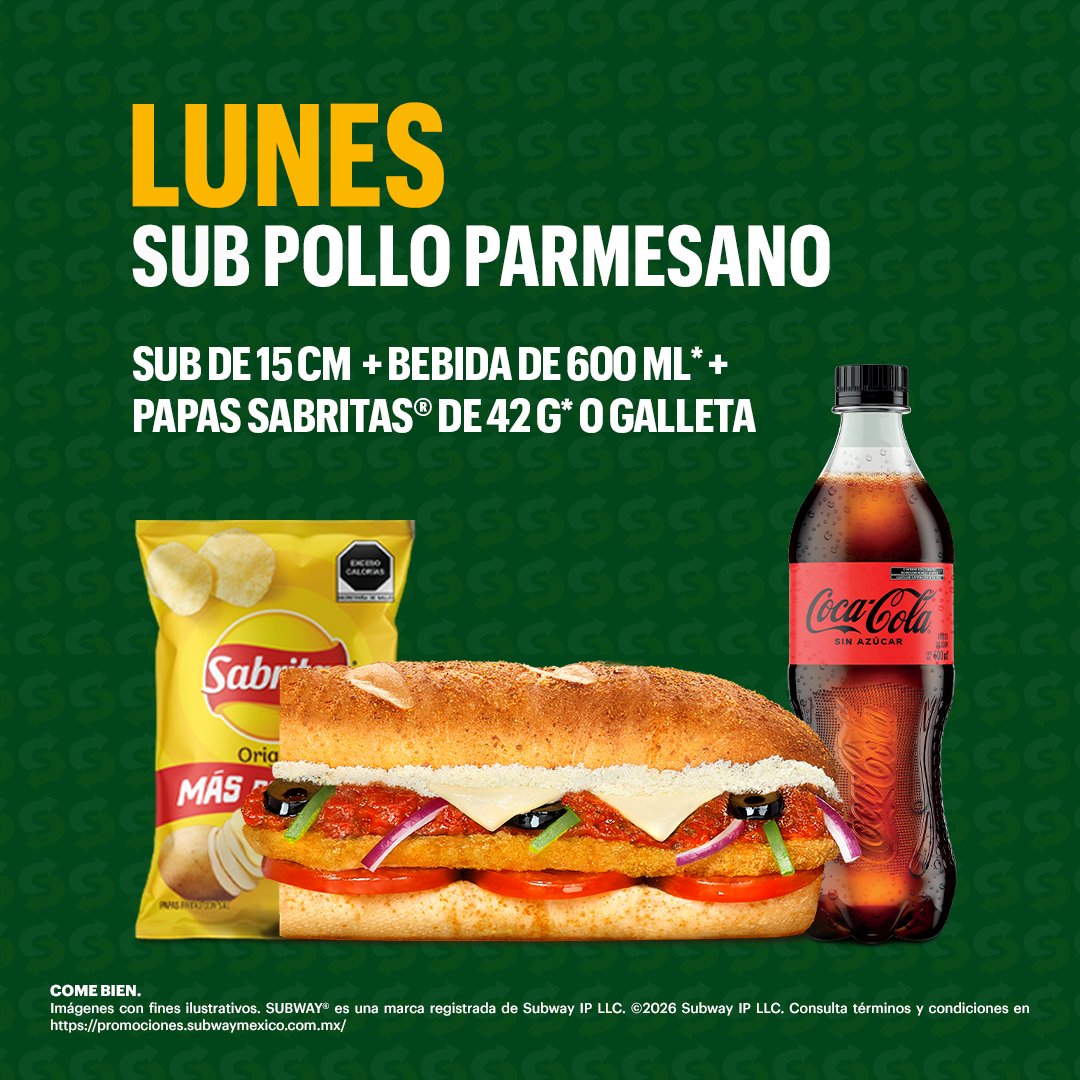 subwaymexico's tweet photo. Hay quienes corren por una medalla y quienes corren por un Combo del Día. 😋 💚 Por sólo $105, este plan merece llegar en primer lugar. 🤩 ✨ https://t.co/UQh52sQTQc