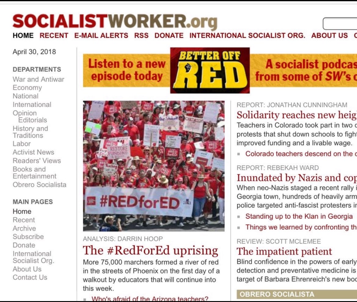 bullfrog35's tweet photo. @brahmresnik How cool will it be when Arizona Intel Corp workers show up in the pages of the Socialist Worker for an uprising rally….

like Red For Ed did….

with a soynami in hand. https://t.co/NzEMd8OhEe