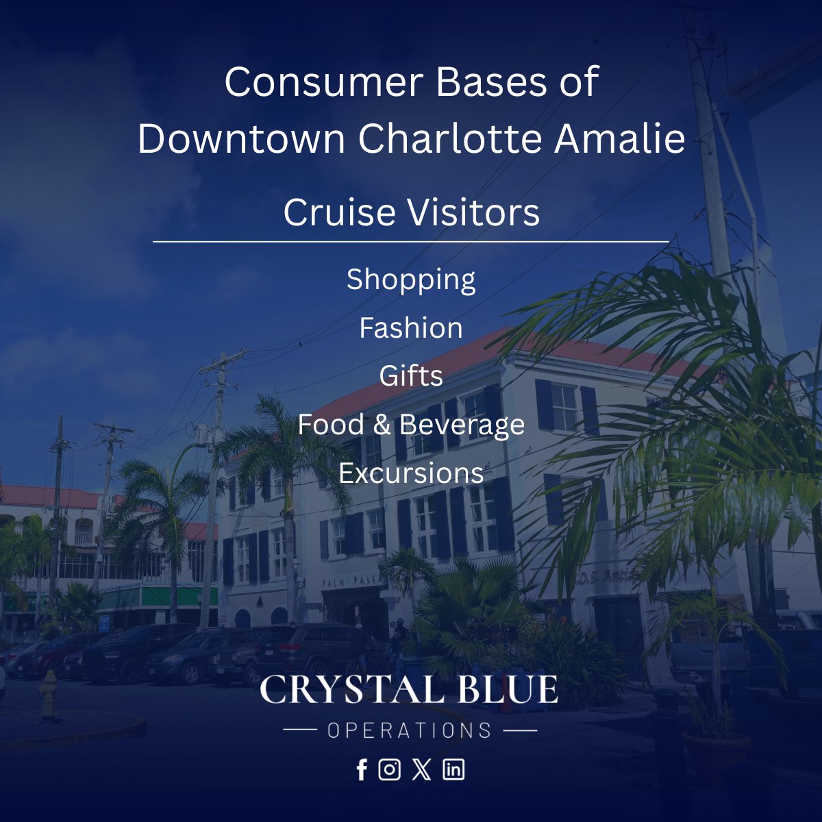 crystalblueusvi's tweet photo. Downtown Charlotte Amalie offers access to three powerful consumer markets in one location:
Cruise visitors, overnight visitors, and residents. Millions of potential customers!

https://t.co/OJ2ooQC8Aa

#CrystalBlueUSVI https://t.co/K5yFBZw3Im