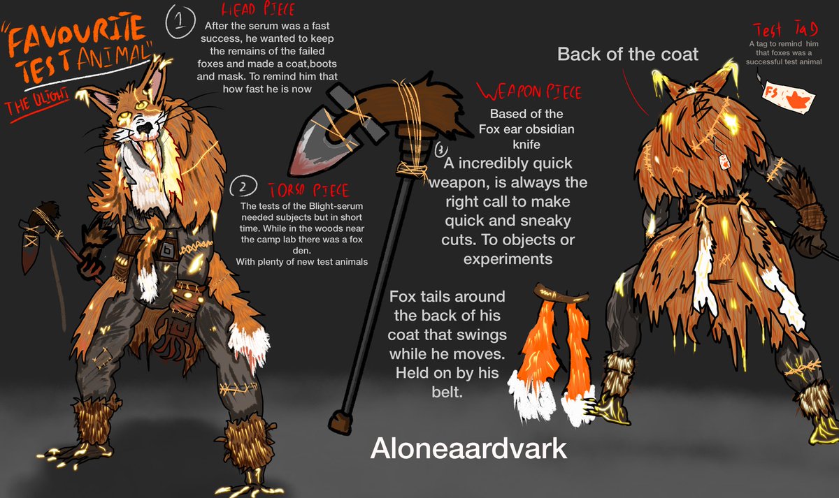 Alonraardv75174's tweet photo. Updated my “Favourite Test Animal” submission by drawing his back and adding a tag to him. :3
#DBD #DeadbyDaylight #DBDCreator #DBDFanArt #Art #FanArt #Contest #Submission #Fox #TheBlight #Blight https://t.co/qd0AJtZKeD