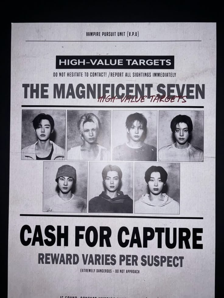 LOV3HSG's tweet photo. Acerte a batida, limpe a missão.
Conecte-se aos membros agora!
WANTED - PROCURADO.
Os sete magníficos. https://t.co/Vbd8jxD5Vc