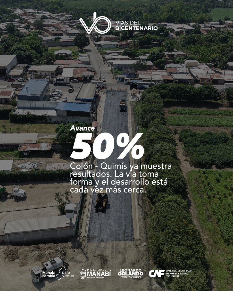 vdebicentenario's tweet photo. Tres vías estratégicas, una sola visión: conectar a Manabí con el Ecuador. 

Las Vías del Bicentenario siguen avanzando y hacen realidad la mayor transformación vial en la historia de nuestra provincia. 

@Leoorlandoa https://t.co/UmO4HJUsPQ