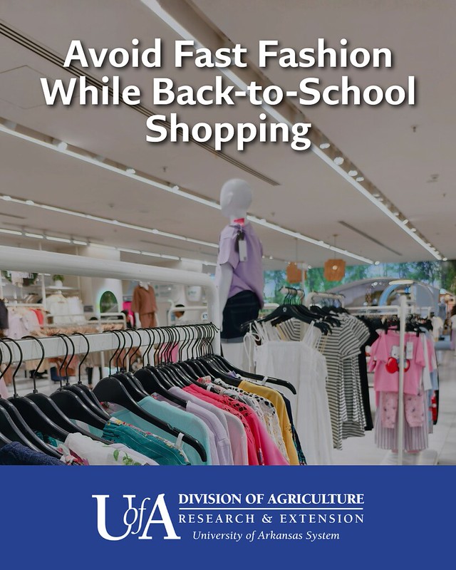 AR_Extension's tweet photo. Though it can be tempting to buy inexpensive clothes from fast fashion retailers during the back-to-school shopping season, an extension expert suggests visiting thrift stores and preserving your existing wardrobe instead. Check out @AgInArk's tips at https://t.co/0fJl3UvIuz. https://t.co/HDE0keaNkn