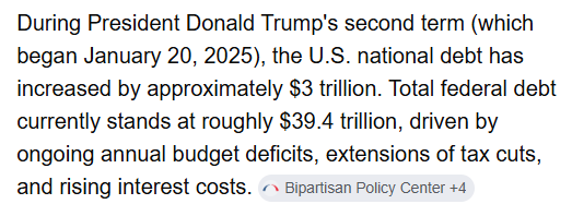 Civil_Dude's tweet photo. @SpeakerJohnson And we've only increased debt by $3 trillion since Trump started his 2nd term... 😎 https://t.co/2flGMNQfJ7