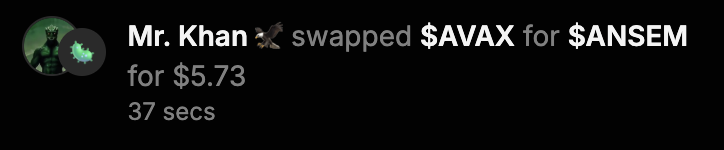 jasonmdesimone's tweet photo. First swap from AVAX to $ANSEM straight from the Arena wallet. Settled instantly without the need for the user to bridge.

New multichain trenching feature @blknoiz06 https://t.co/AJvCzv0hXC