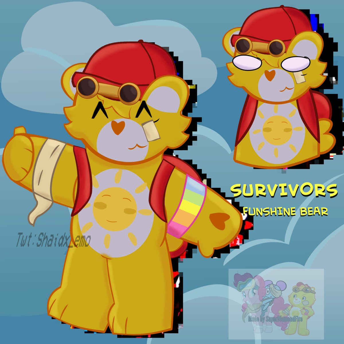 Shaidx_Emo's tweet photo. Funshine Pibby yeaah,credits to superdiamondfire their Newgrounds  will be below, lol.
#caretwt #carebears #funshinebear https://t.co/y84KQYiRGB