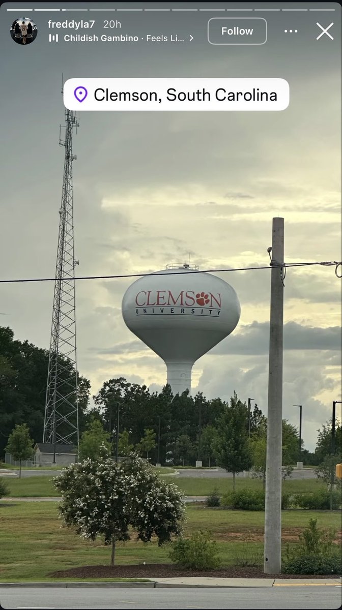 ClemsonUniv's tweet photo. Thanks for visiting Tigertown, @FreddyLA7! https://t.co/du9d8LOQYf