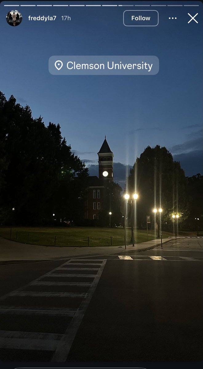 ClemsonUniv's tweet photo. Thanks for visiting Tigertown, @FreddyLA7! https://t.co/du9d8LOQYf