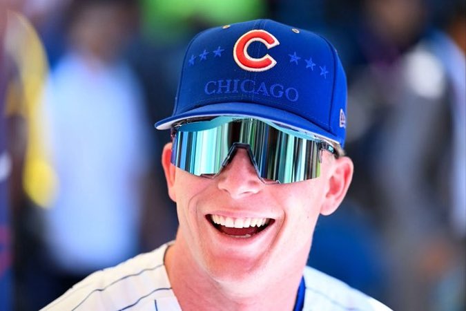 CubsWorld80's tweet photo. Pete Crow-Armstrong looking like a true MVP during All-Star festivities in Philadelphia. 
#cubs https://t.co/LB5jiSDtT0