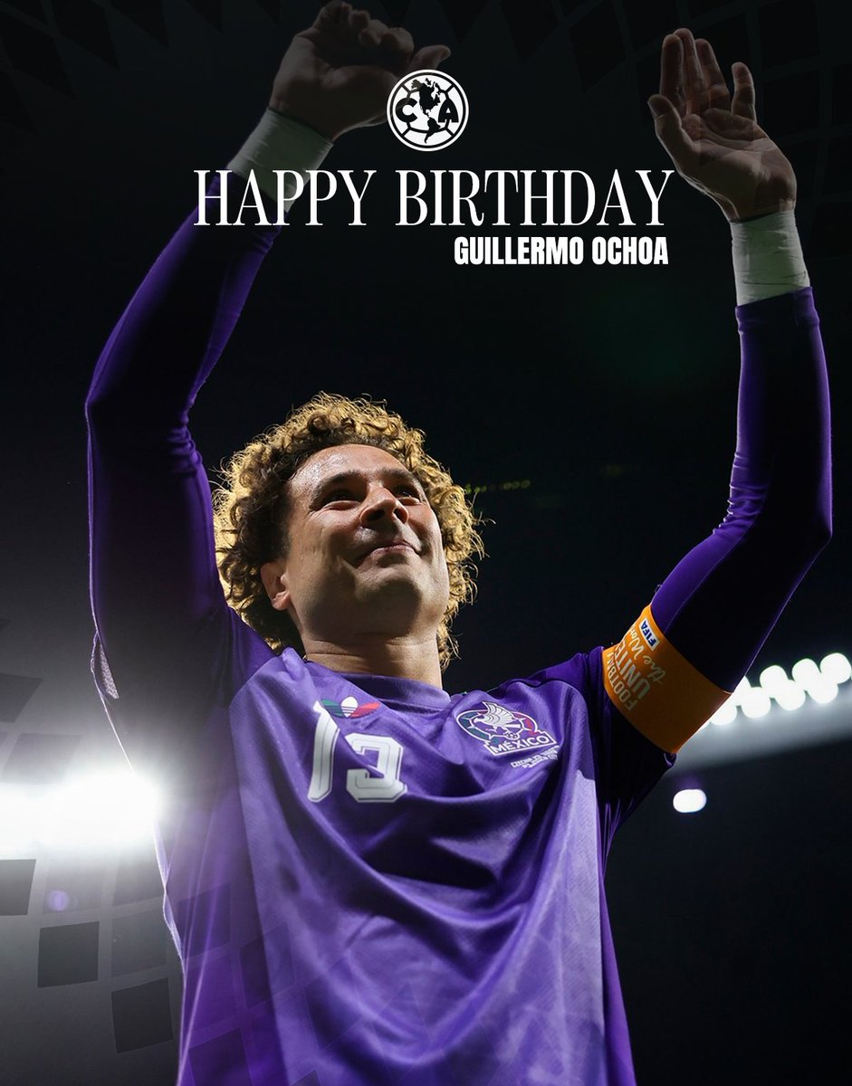 ClubAmerica_EN's tweet photo. Happy birthday, Guillermo Ochoa! 🥳🎂🧤 https://t.co/cFMH7gsm3L