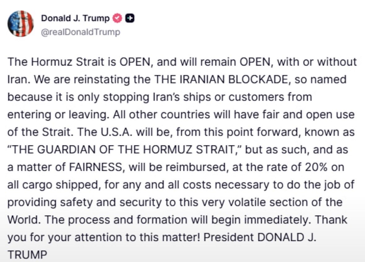 TheApeOfGoldST's tweet photo. You know what’s funny?
#Iran is charging around $1 per barrel. At the current Brent price of ~$80/barrel, that is 1.25%.
#TRUMP is proposing to charge a 20% fee, that is 16x the Iranian fee.
For a tanker carrying 1 million barrels, assuming oil is worth $80 per barrel:
Iran: ~$1 million ( $1/barrel)
U.S.: ~$16 million (20% fee)
Sooo… the USA wants to charge its own allies around 16x more than Iran is reportedly charging?
At the same time, it is helping flare up the region and turn it into a regional mess where Gulf allies are being hit by missiles and drones, tourism and foreign investment are getting crushed, civilians are dying, and families are being displaced as bombs fall across the region.
And after all that, the same allies are supposed to pay the USA far more for “protection”?
“What a great ally #America is” 🤣
Trump needs to get out of office and America needs to just get the F back home.